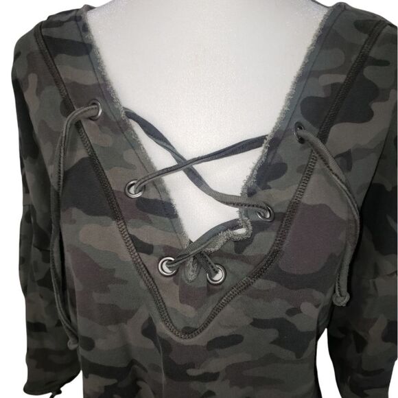 Sanctuary Oversized Camo army print lace up dress Medium - Picture 3 of 8
